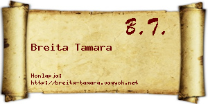 Breita Tamara névjegykártya